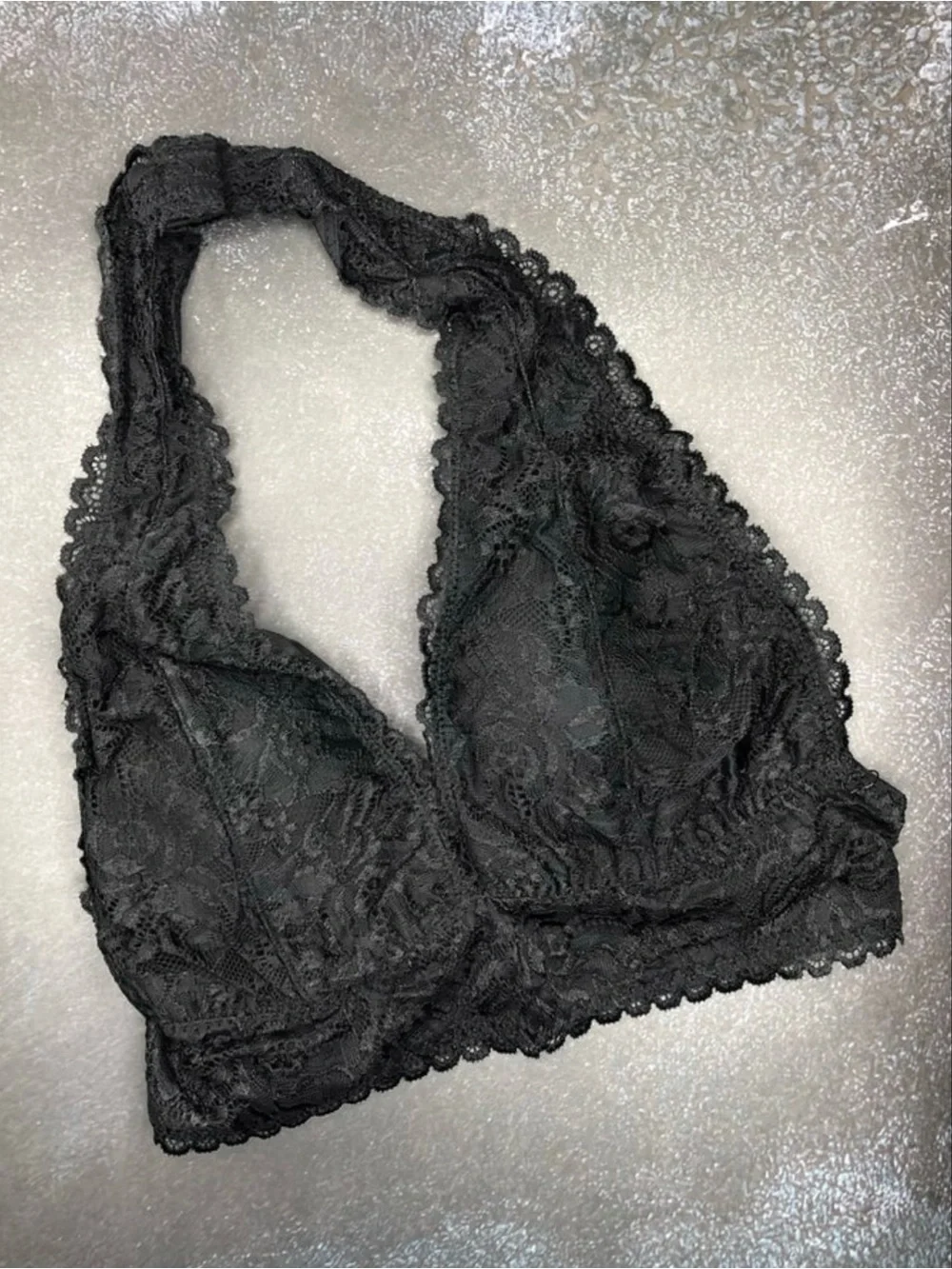 Mad For Love Lace Plunge Halter Bralette in Black - Women's Intimates